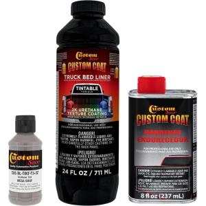 imageCustom Coat Mesa Gray 1 Quart Urethane SprayOn Truck Bed Liner Kit  Easy Mixing Just Shake Shoot  Professional Durable Textured Protective Coating Prevent Stop Rust  Car Auto Equipment