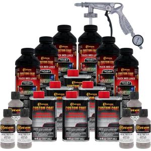 imageCustom Coat Mesa Gray 15 Gallon 6 Quart Urethane SprayOn Truck Bed Liner Kit with Spray Gun and Regulator  Easy Mixing Shake Shoot  Textured Protective Coating Prevent Rust  Car Auto