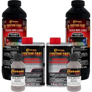 imageCustom Coat Mesa Gray 2 Quart 12 Gallon Urethane SprayOn Truck Bed Liner Kit  Easy Mixing Just Shake Shoot  Durable Textured Protective Coating Prevent Stop Rust  Car Auto Equipment