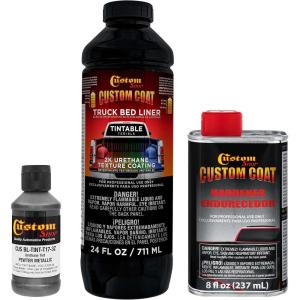imageCustom Coat Pewter Metallic 1 Quart Urethane SprayOn Truck Bed Liner Kit  Easy Mixing Just Shake Shoot  Professional Durable Textured Protective Coating Prevent Stop Rust  Car Auto Equipment