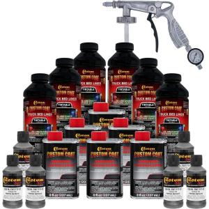 imageCustom Coat Pewter Metallic 15 Gallon 6 Quart Urethane SprayOn Truck Bed Liner Kit with Spray Gun and Regulator  Easy Mixing Shake Shoot  Textured Protective Coating Prevent Rust  Car Auto