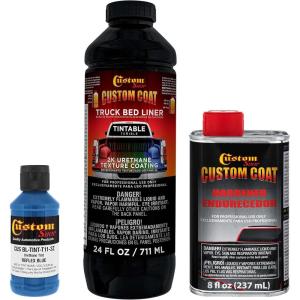 imageCustom Coat Reflex Blue 1 Quart Urethane SprayOn Truck Bed Liner Kit  Easy Mixing Just Shake Shoot  Professional Durable Textured Protective Coating Prevent Stop Rust  Car Auto Equipment