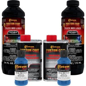 imageCustom Coat Reflex Blue 2 Quart 12 Gallon Urethane SprayOn Truck Bed Liner Kit  Easy Mixing Just Shake Shoot  Durable Textured Protective Coating Prevent Stop Rust  Car Auto Equipment