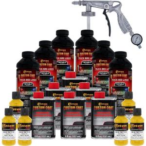 imageCustom Coat Safety Yellow 15 Gallon 6 Quart Urethane SprayOn Truck Bed Liner Kit with Spray Gun and Regulator  Easy Mixing Shake Shoot  Textured Protective Coating Prevent Rust  Car Auto