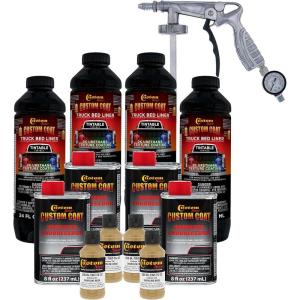 imageCustom Coat Shoreline Beige 1 Gallon Urethane SprayOn Truck Bed Liner Kit with Spray Gun and Regulator  Easy Mixing Shake Shoot It  Durable Textured Protective Coating Prevent Rust  Car Auto