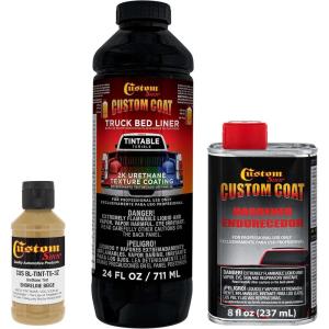 imageCustom Coat Shoreline Beige 1 Quart Urethane SprayOn Truck Bed Liner Kit  Easy Mixing Just Shake Shoot  Professional Durable Textured Protective Coating Prevent Stop Rust  Car Auto Equipment