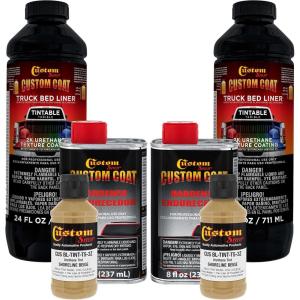 imageCustom Coat Shoreline Beige 2 Quart 12 Gallon Urethane SprayOn Truck Bed Liner Kit  Easy Mixing Just Shake Shoot  Durable Textured Protective Coating Prevent Stop Rust  Car Auto Equipment