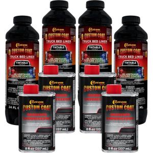 imageCustom Coat Tintable Base Only 1 Gallon Urethane SprayOn Truck Bed Liner Kit  Easy 3 to 1 Mix Ratio Just Mix Shake and Shoot  Professional Durable Textured Protective Coating Prevent Rust