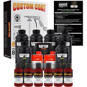 imageCustom Shop Blood Red Urethane SprayOn Truck Bed Liner Kit and Custom Coat Spray Gun with Regulator 6 Liters