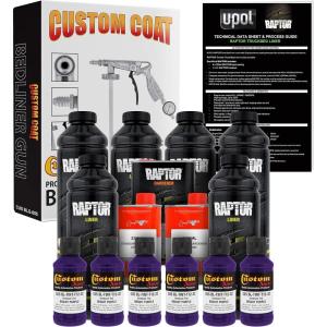 imageCustom Shop Bright Purple Urethane SprayOn Truck Bed Liner Kit and Custom Coat Spray Gun with Regulator 6 Liters