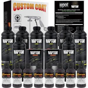 imageCustom Shop Charcoal Metallic Urethane SprayOn Truck Bed Liner Kit and Custom Coat Spray Gun with Regulator 8 Liters
