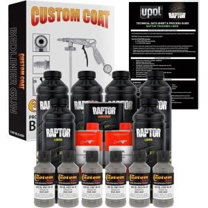 imageCustom Shop Dove Gray Urethane SprayOn Truck Bed Liner Kit and Custom Coat Spray Gun with Regulator 6 Liters