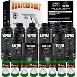 imageCustom Shop Emerald Green Urethane SprayOn Truck Bed Liner Kit and Custom Coat Spray Gun with Regulator 8 Liters