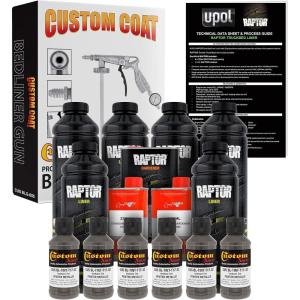 imageCustom Shop Pewter Metallic Urethane SprayOn Truck Bed Liner Kit and Custom Coat Spray Gun with Regulator 6 Liters