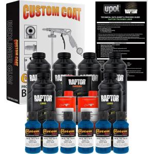 imageCustom Shop Safety Blue Urethane SprayOn Truck Bed Liner Kit and Custom Coat Spray Gun with Regulator 6 Liters
