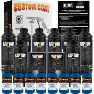 imageCustom Shop Safety Blue Urethane SprayOn Truck Bed Liner Kit and Custom Coat Spray Gun with Regulator 8 Liters