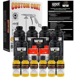 imageCustom Shop Safety Yellow Urethane SprayOn Truck Bed Liner Kit and Custom Coat Spray Gun with Regulator 6 Liters