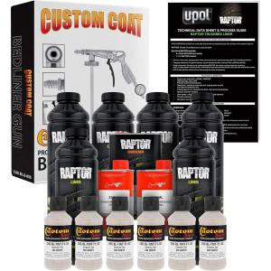 imageUPOL Raptor GM White Urethane SprayOn Truck Bed Liner Kit with Custom Coat Spray Gun with Regulator 6 Liters