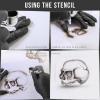imageCustom Shop Airbrush Skeleton Skull Indian Chief Stencil Set Skull Design 11 in 3 Scale Sizes  Laser Cut Reusable Templates  Auto Motorcycle Graphic ArtSkull Set 5
