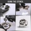 imageCustom Shop Airbrush Skeleton Skull Indian Chief Stencil Set Skull Design 11 in 3 Scale Sizes  Laser Cut Reusable Templates  Auto Motorcycle Graphic ArtSkull Set 7