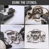 imageCustom Shop Airbrush Skeleton Skull Indian Chief Stencil Set Skull Design 11 in 3 Scale Sizes  Laser Cut Reusable Templates  Auto Motorcycle Graphic ArtSkull Pile 2