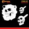 imageCustom Shop Airbrush Skeleton Skull Indian Chief Stencil Set Skull Design 11 in 3 Scale Sizes  Laser Cut Reusable Templates  Auto Motorcycle Graphic ArtSkull Set 4
