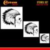 imageCustom Shop Airbrush Skeleton Skull Indian Chief Stencil Set Skull Design 11 in 3 Scale Sizes  Laser Cut Reusable Templates  Auto Motorcycle Graphic ArtSkull Set 12