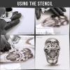 imageCustom Shop Airbrush Skeleton Skull Indian Chief Stencil Set Skull Design 11 in 3 Scale Sizes  Laser Cut Reusable Templates  Auto Motorcycle Graphic ArtSkull Set 8