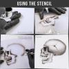 imageCustom Shop Airbrush Skeleton Skull Indian Chief Stencil Set Skull Design 11 in 3 Scale Sizes  Laser Cut Reusable Templates  Auto Motorcycle Graphic ArtSkull Set 6
