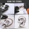 imageCustom Shop Airbrush Skeleton Skull Indian Chief Stencil Set Skull Design 11 in 3 Scale Sizes  Laser Cut Reusable Templates  Auto Motorcycle Graphic ArtSkull Set 4