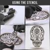 imageCustom Shop Airbrush Skeleton Skull Indian Chief Stencil Set Skull Design 11 in 3 Scale Sizes  Laser Cut Reusable Templates  Auto Motorcycle Graphic ArtSkull Set 13