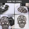 imageCustom Shop Airbrush Skeleton Skull Indian Chief Stencil Set Skull Design 11 in 3 Scale Sizes  Laser Cut Reusable Templates  Auto Motorcycle Graphic ArtSkull Set 10