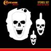 imageCustom Shop Airbrush Skeleton Skull Indian Chief Stencil Set Skull Design 11 in 3 Scale Sizes  Laser Cut Reusable Templates  Auto Motorcycle Graphic ArtSkull Set 3