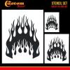imageCustom Shop Airbrush Skull Fire Flame Stencil Set Skull Design 1 in 3 Scale Sizes  Laser Cut Reusable Templates  Auto Motorcycle Graphic ArtFlame Skull 3