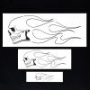 imageCustom Shop Airbrush Skull Fire Flame Stencil Set Skull Design 1 in 3 Scale Sizes  Laser Cut Reusable Templates  Auto Motorcycle Graphic ArtFlame Skull 1