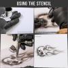 imageCustom Shop Airbrush Skull Fire Flame Stencil Set Skull Design 1 in 3 Scale Sizes  Laser Cut Reusable Templates  Auto Motorcycle Graphic ArtFlame Skull 2