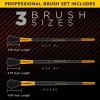 imageCustom Shop Gilders Mop Dusting Brush Set of 3 Sizes 2 4 ampamp 6  Professional Grade Black Goat Hair Oval Shaped Brushes with Wooden Handles  Dust Away Gold Leaf Guilding Sign Lettering acrylic oil