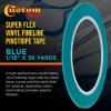 imageCustom Shop Vinyl Fineline Pinstripe Tape Blue 14quot x 36 Yard Roll  Create Sharp Graphic Design Curves Mask Fine Lines Conformable Paint Masking Striping Tape for Auto Motorcycle Flame Painting116Inch x 36Yards