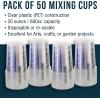 imageTCP Global 20 Ounce 600ml Disposable Flexible Clear Graduated Plastic Mixing Cups  Box of 50 Cups  Use for Paint Resin Epoxy Art Kitchen Cooking Baking  Measuring Ratios 21 31 41 ML