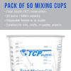 imageTCP Global 20 oz 600ml Graduated Plastic Mixing Cups  Box of 25 with 25 Mixing Sticks  Disposable Plastic Measuring Cups for Liquids Paints Resin Epoxy Art Kitchen  Ratios 21 31 41 ML50