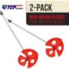imageTCP Global Paint Mixer Attachment Set of 2  10quot Drill Paddle Mixer with 14quot Round Shafts 25quot Plastic Paddles  Mix 1 Quart to 1 Gallon of Paint Epoxy Resin Concrete Drywall Mud Mortar