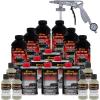 imageCustom Coat Federal Standard Color  34432 Gray Green T75 Urethane SprayOn Truck Bed Liner 15 Gallon Kit with Spray Gun and Regulator  Durable Textured Protective Coating  Car Auto