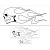 imageCustom Shop Airbrush Skull Fire Flame Stencil Set Skull Design 1 in 3 Scale Sizes  Laser Cut Reusable Templates  Auto Motorcycle Graphic ArtFlame Skull 1