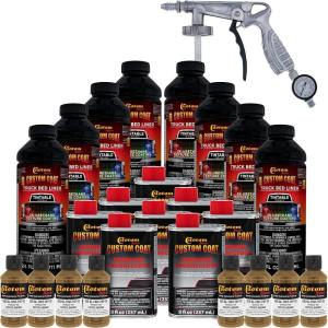 imageCustom Coat Federal Standard Color  25010 Coyote Brown T97 Urethane SprayOn Truck Bed Liner 2 Gallon Kit with Spray Gun and Regulator  Durable Textured Protective Coating  Easy Mix Car Auto