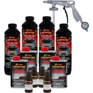 imageCustom Coat Federal Standard Color  30051 Camo Brown T77 Urethane SprayOn Truck Bed Liner 1 Gallon Kit with Spray Gun and Regulator  Durable Textured Protective Coating  Easy Mix Car Auto