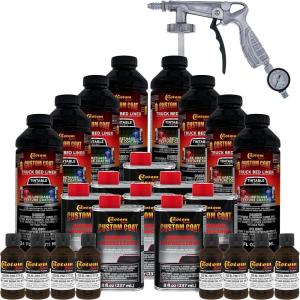 imageCustom Coat Federal Standard Color  30051 Camo Brown T77 Urethane SprayOn Truck Bed Liner 2 Gallon Kit with Spray Gun and Regulator  Durable Textured Protective Coating  Easy Mix Car Auto