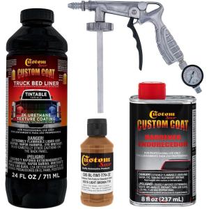 imageCustom Coat Federal Standard Color  30215 Light Brown T79 Urethane SprayOn Truck Bed Liner 1 Quart Kit with Spray Gun and Regulator  Durable Textured Protective Coating  Easy Mix Car Auto