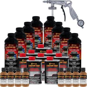 imageCustom Coat Federal Standard Color  30215 Light Brown T79 Urethane SprayOn Truck Bed Liner 2 Gallon Kit with Spray Gun and Regulator  Durable Textured Protective Coating  Easy Mix Car Auto