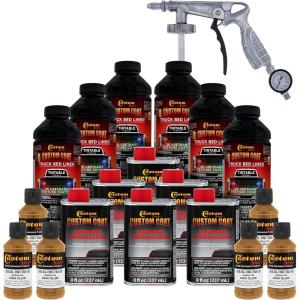 imageCustom Coat Federal Standard Color  30257 Earth Yellow T83 Urethane SprayOn Truck Bed Liner 15 Gallon Kit with Spray Gun and Regulator  Durable Textured Protective Coating  Car Auto