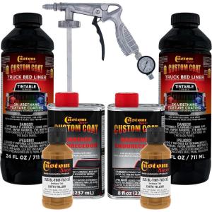 imageCustom Coat Federal Standard Color  30257 Earth Yellow T83 Urethane SprayOn Truck Bed Liner 2 Quart Kit with Spray Gun and Regulator  Durable Textured Protective Coating  Easy Mix Car Auto